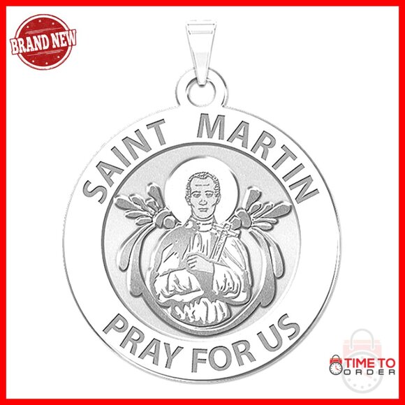 Jewelry - Sterling Silver Saint Martin De Porres Religious Medal Pendant Dime Size